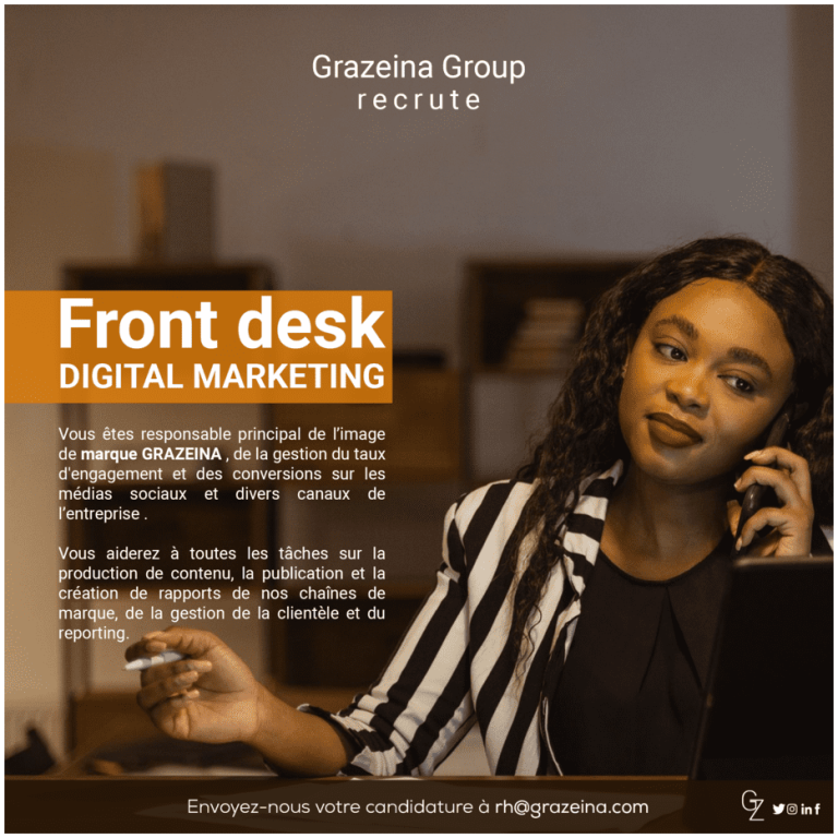 recrutement front desk digital marketing