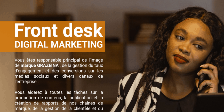 recrutement front desk digital marketing